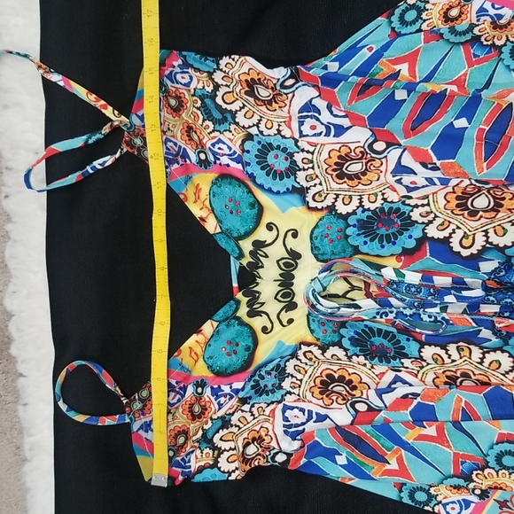 Venus Sleeveless Multicolor pattern Summer High Low Dress. XS - Picture 11 of 12